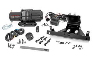 Can-Am Maverick X3 X rc Turbo RR Winch Mount - Rough Country - RS4500S - Black - '20-'21 Can-Am Maverick X3 X rc Turbo RR Winch Mount - Rough Country - RS4500S - Black - '20-'21